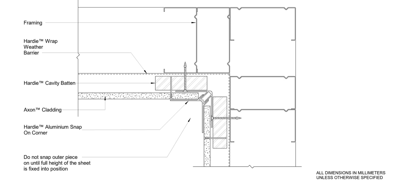 Navigate to AXON Steel CFFC Snap On Internal Corner Option