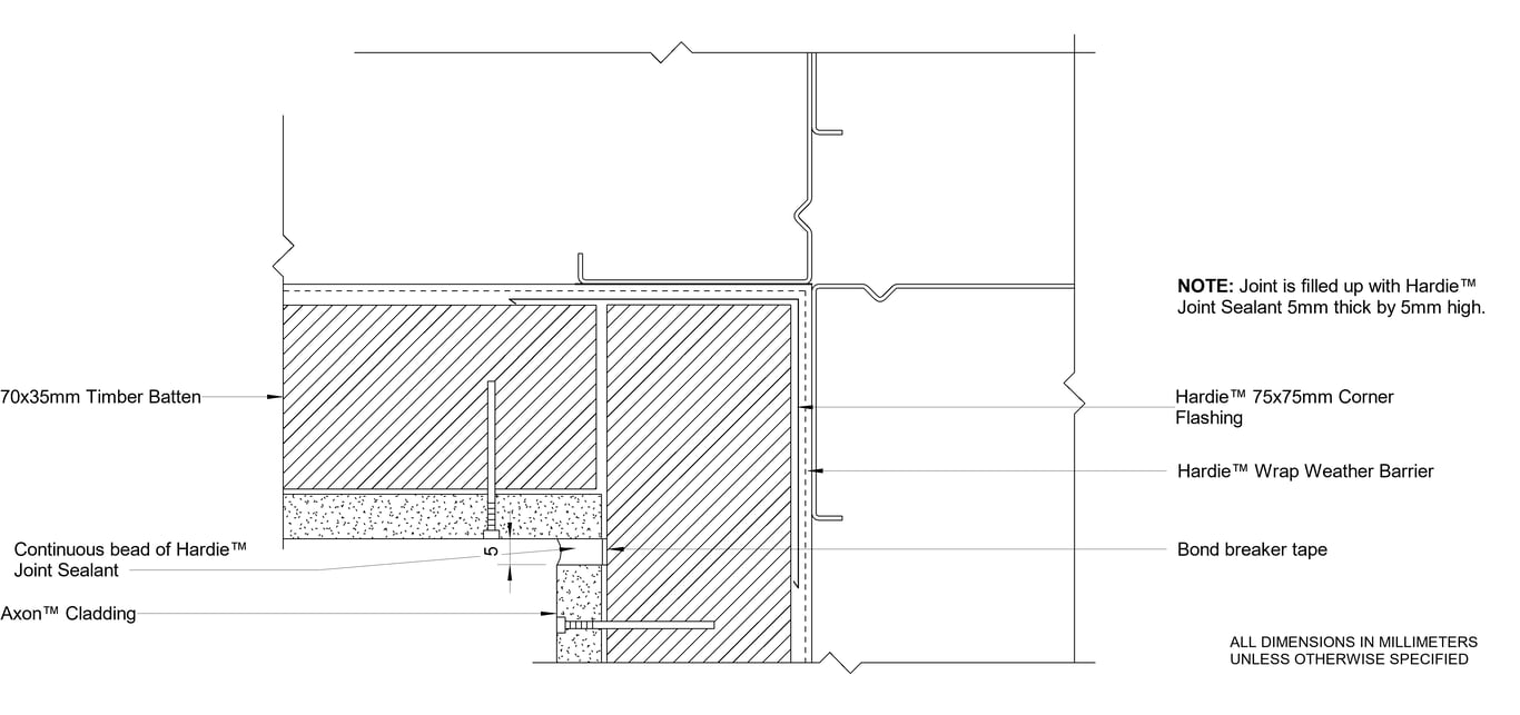 Navigate to AXON Steel CFTB Sealant Fill Internal Corner Option 2