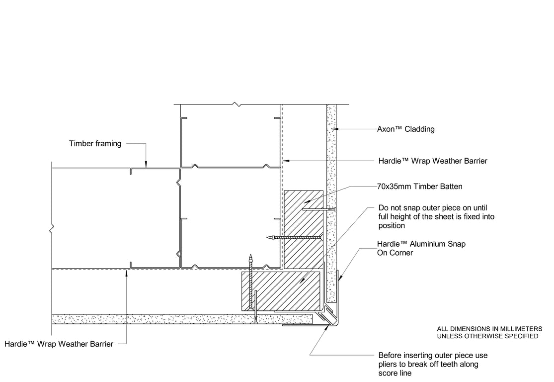 Navigate to AXON Steel CFTB Snap On External Corner Option