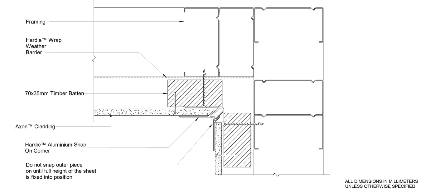 Navigate to AXON Steel CFTB Snap On Internal Corner Option