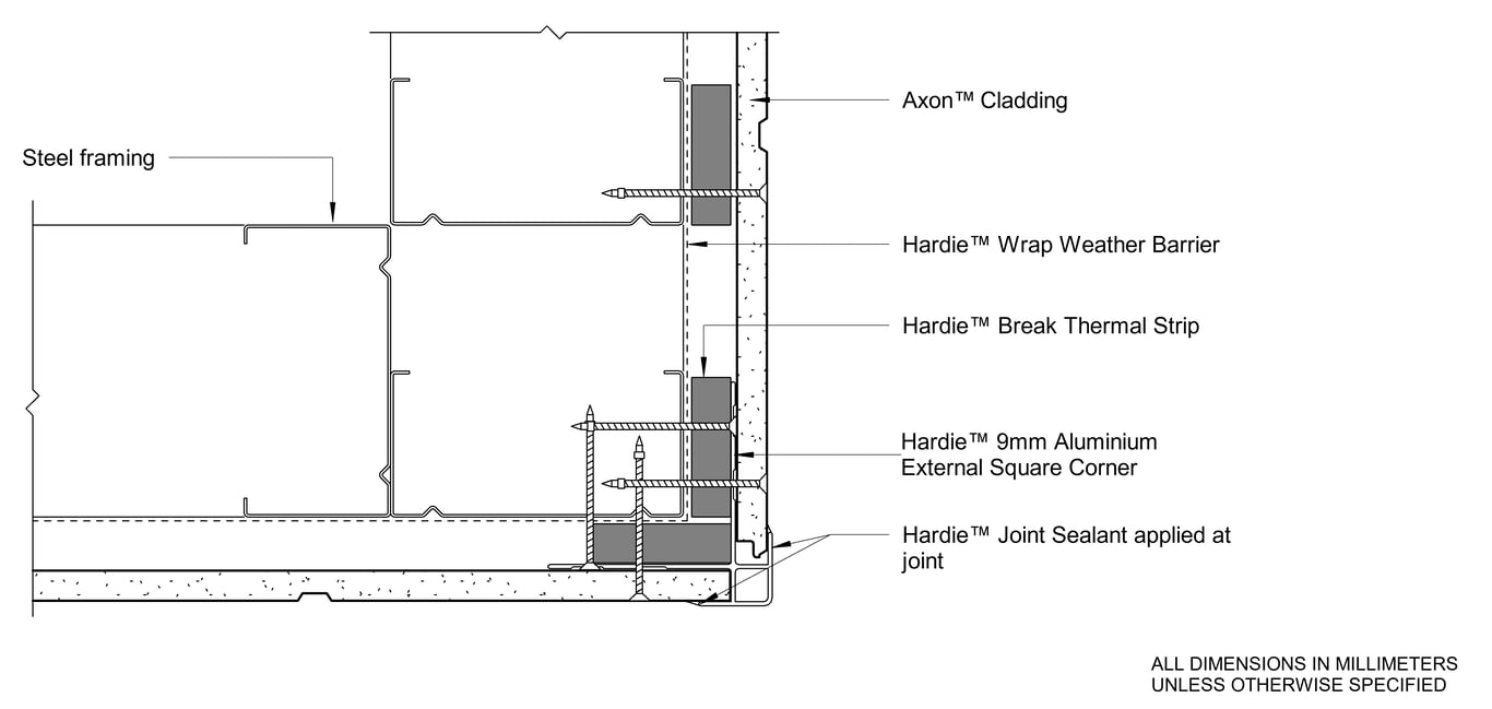Navigate to AXON Steel DF Aluminium External Square Corner