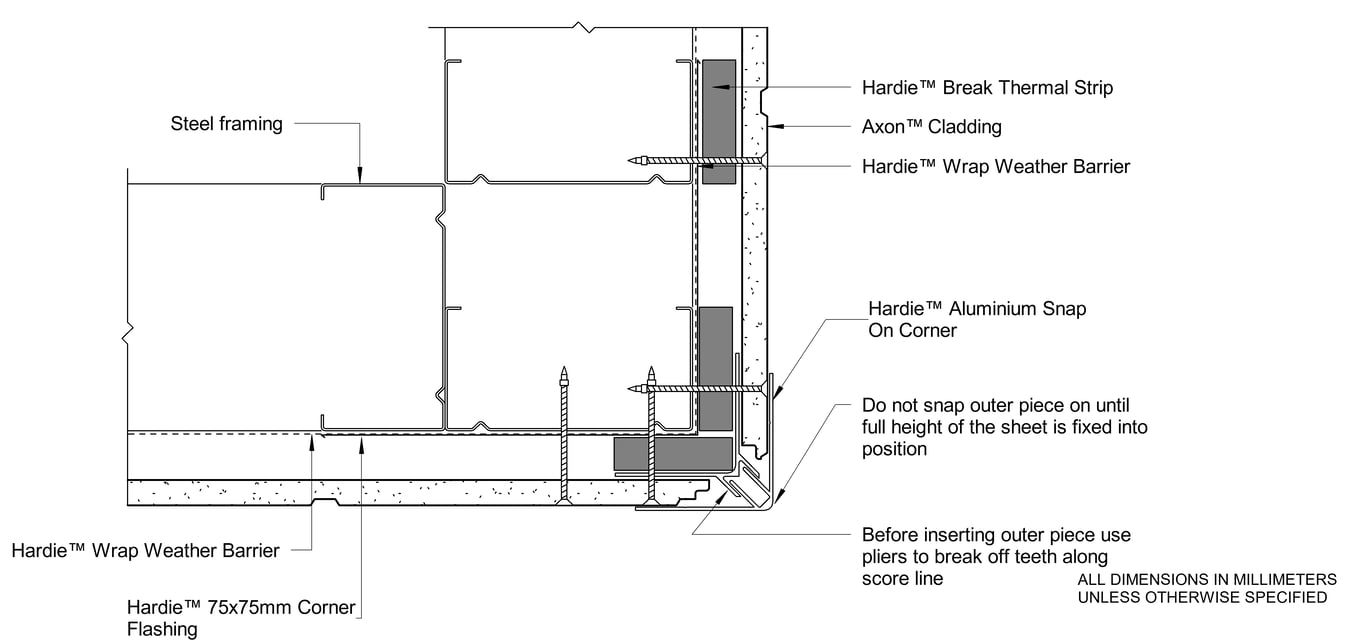 Navigate to AXON Steel DF Snap On External Corner Option