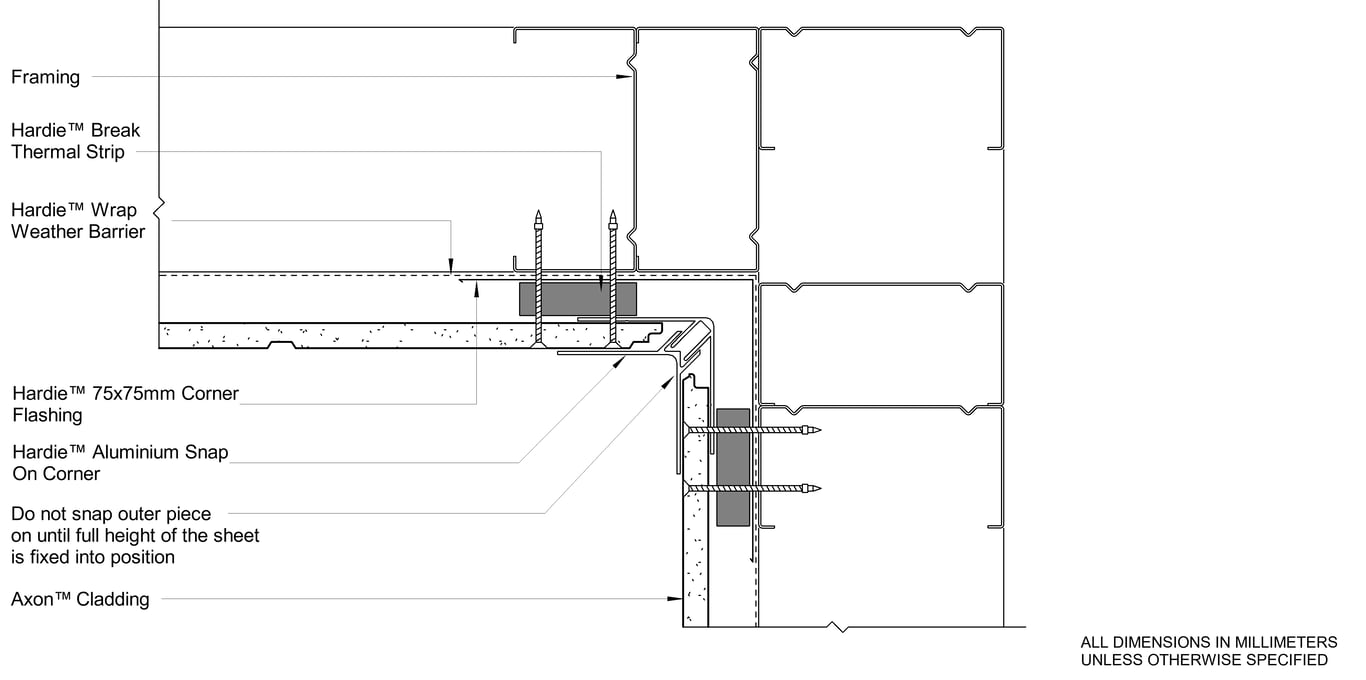 Navigate to AXON Steel DF Snap On Internal Corner Option