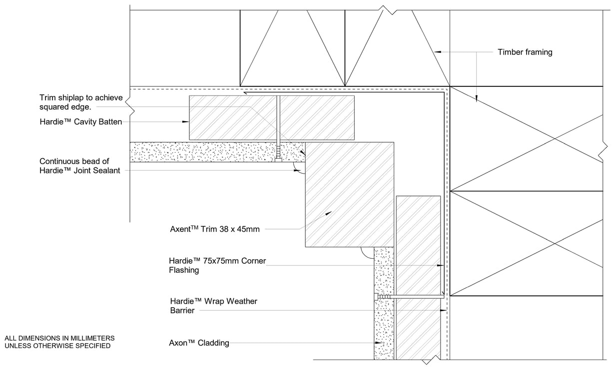 Navigate to AXON Timber CFFC Trim Internal Corner Option