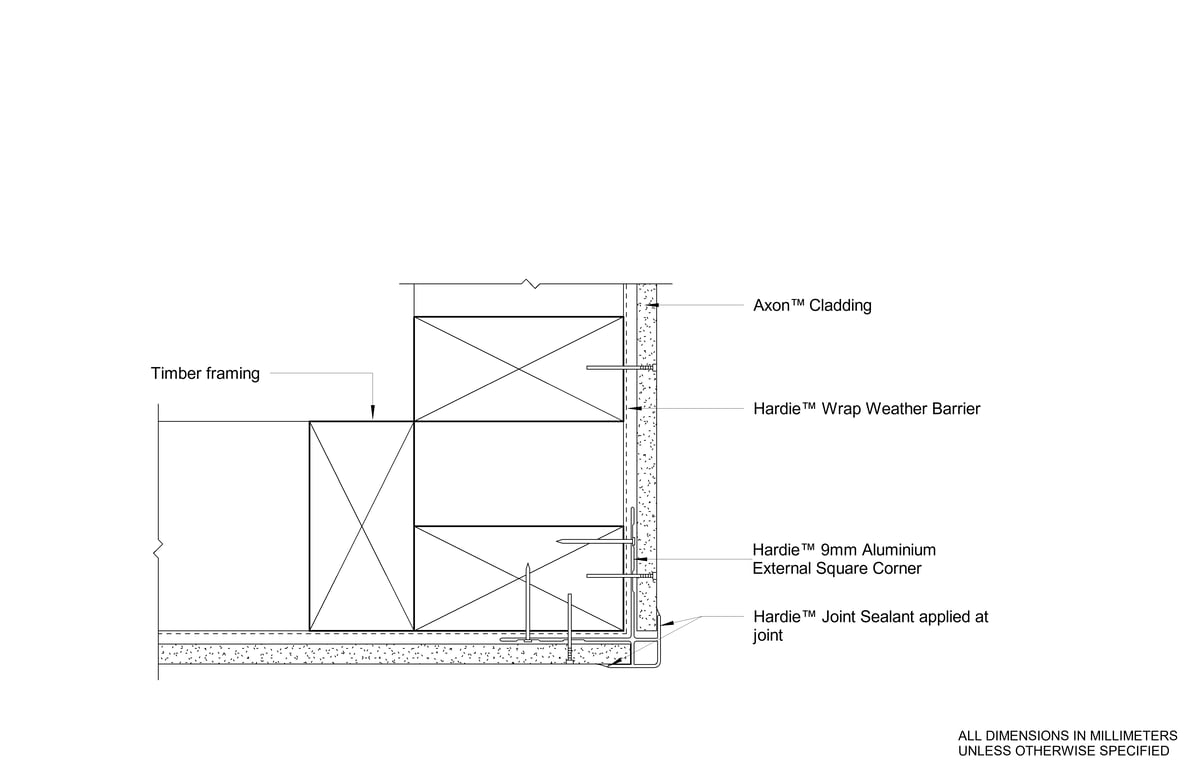 Navigate to AXON Timber DF Aluminium External Square Corner