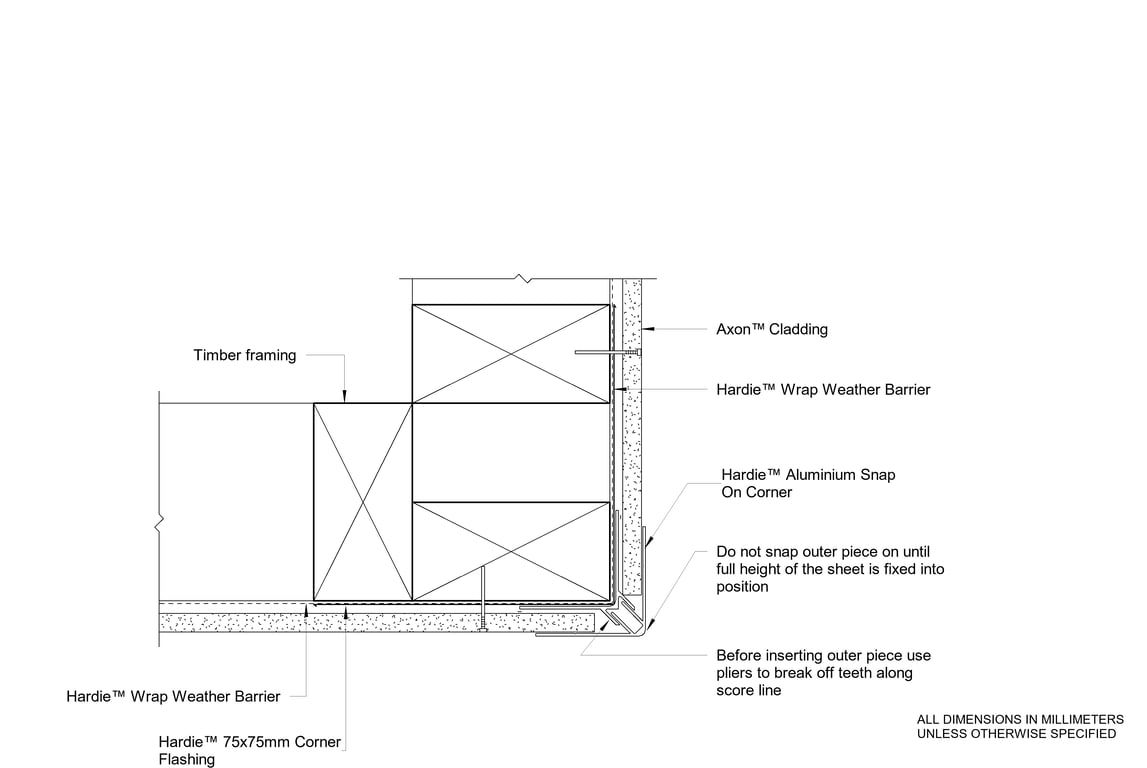 Navigate to AXON Timber DF Snap On External Corner Option