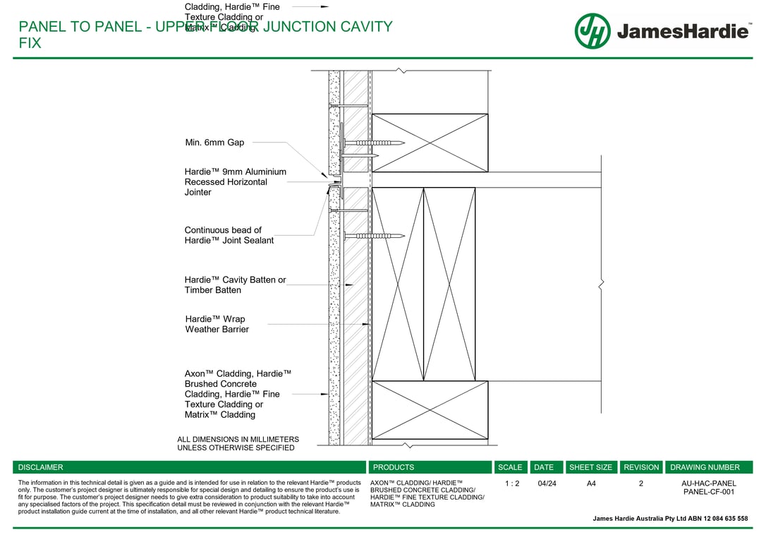 Navigate to AU-HAC-PANEL PANEL-CF-001 - PANEL TO PANEL - UPPER FLOOR JUNCTION CAVITY FIX