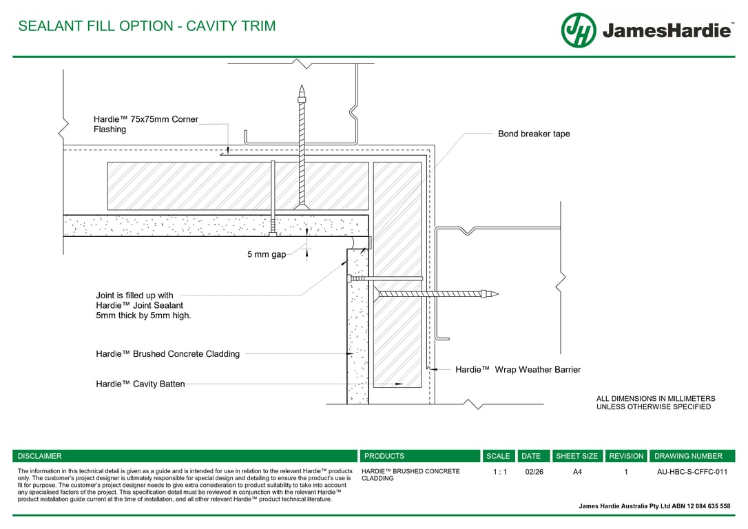 Navigate to AU-HBC-S-CFFC-011 - SEALANT FILL OPTION - CAVITY TRIM