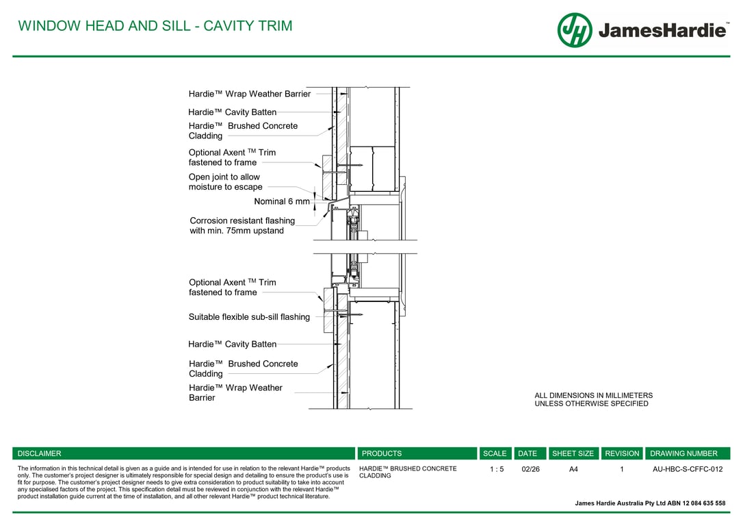 Navigate to AU-HBC-S-CFFC-012 - WINDOW HEAD AND SILL - CAVITY TRIM