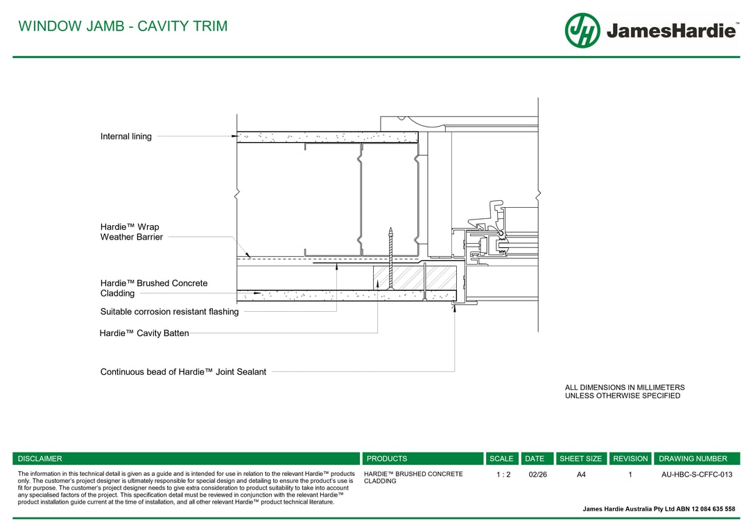 Navigate to AU-HBC-S-CFFC-013 - WINDOW JAMB - CAVITY TRIM