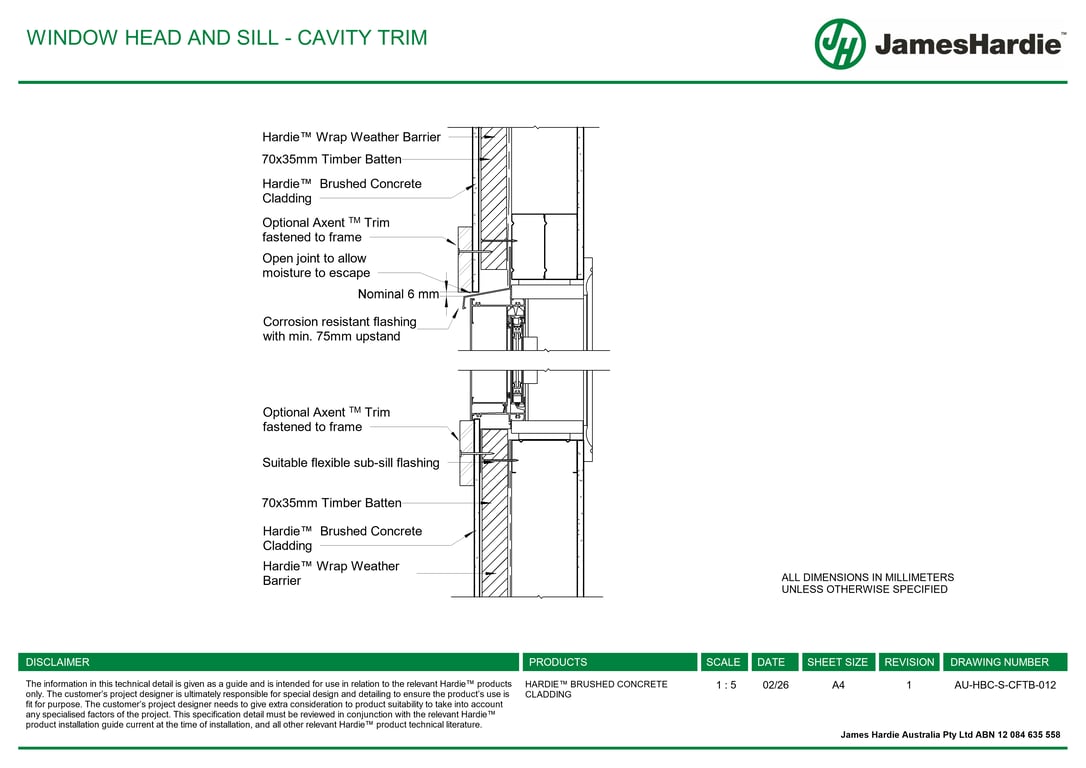 Navigate to AU-HBC-S-CFTB-012 - WINDOW HEAD AND SILL - CAVITY TRIM