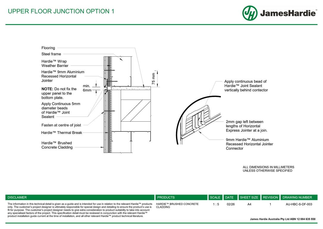 Navigate to AU-HBC-S-DF-003 - UPPER FLOOR JUNCTION OPTION 1