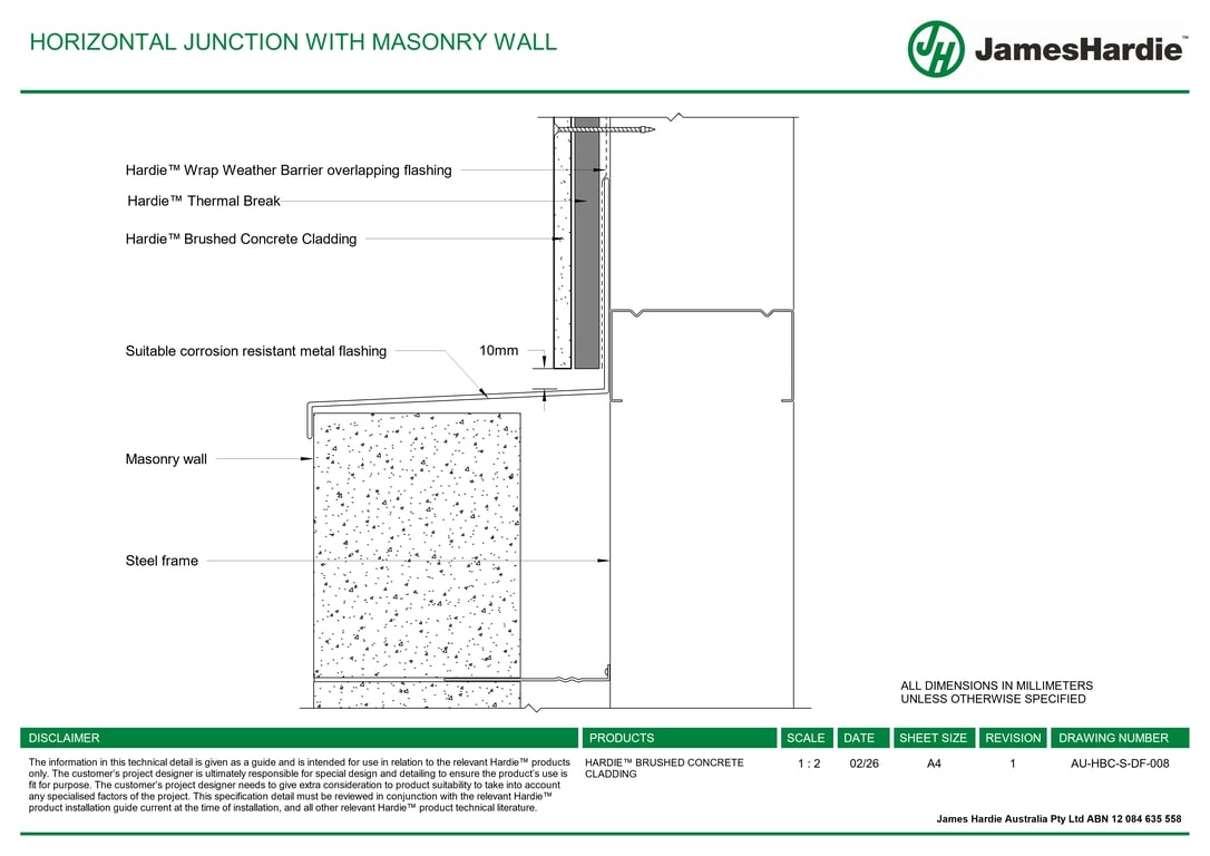 Navigate to AU-HBC-S-DF-008 - HORIZONTAL JUNCTION WITH MASONRY WALL