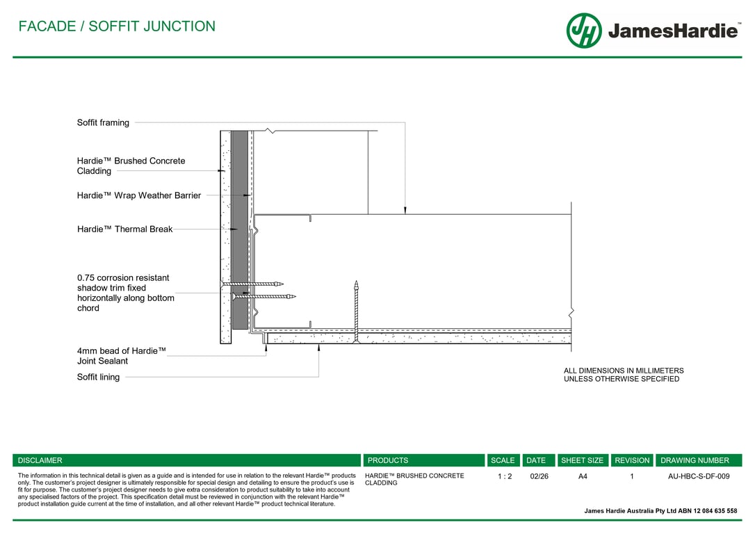Navigate to AU-HBC-S-DF-009 - FACADE - SOFFIT JUNCTION