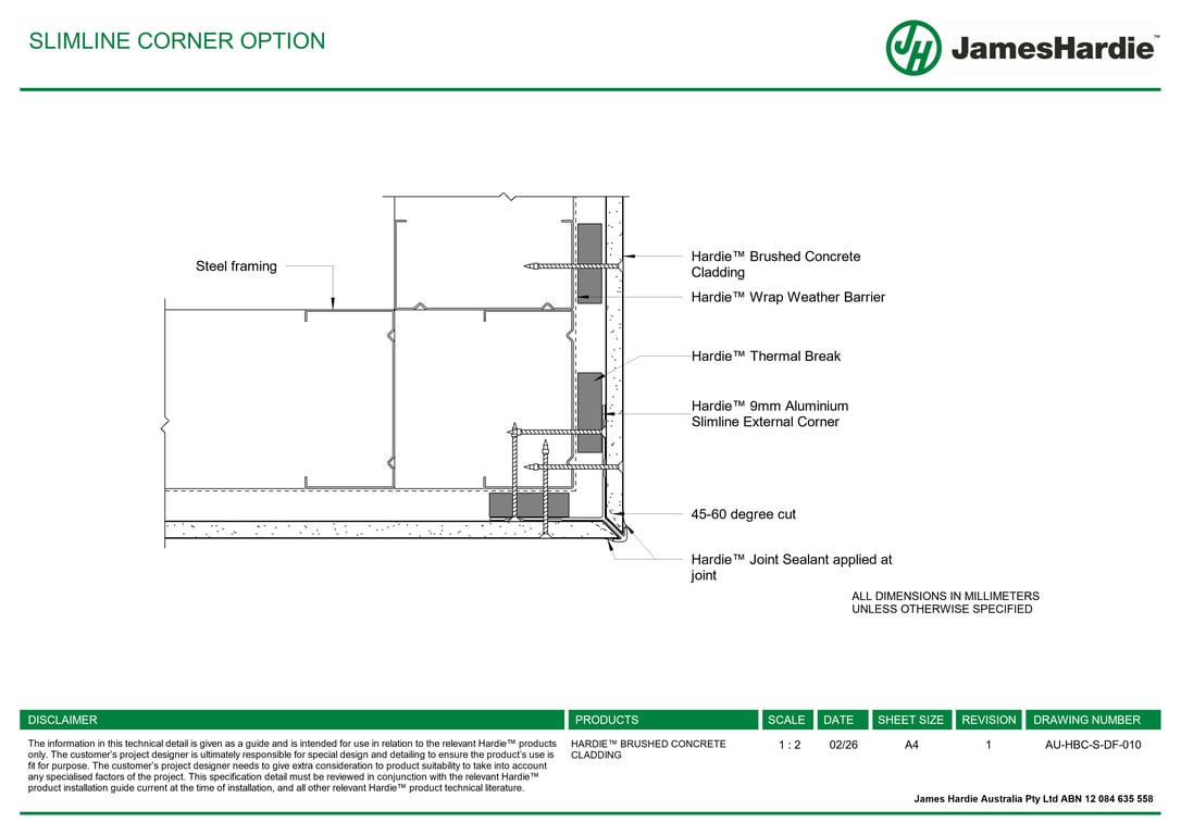 Navigate to AU-HBC-S-DF-010 - SLIMLINE CORNER OPTION