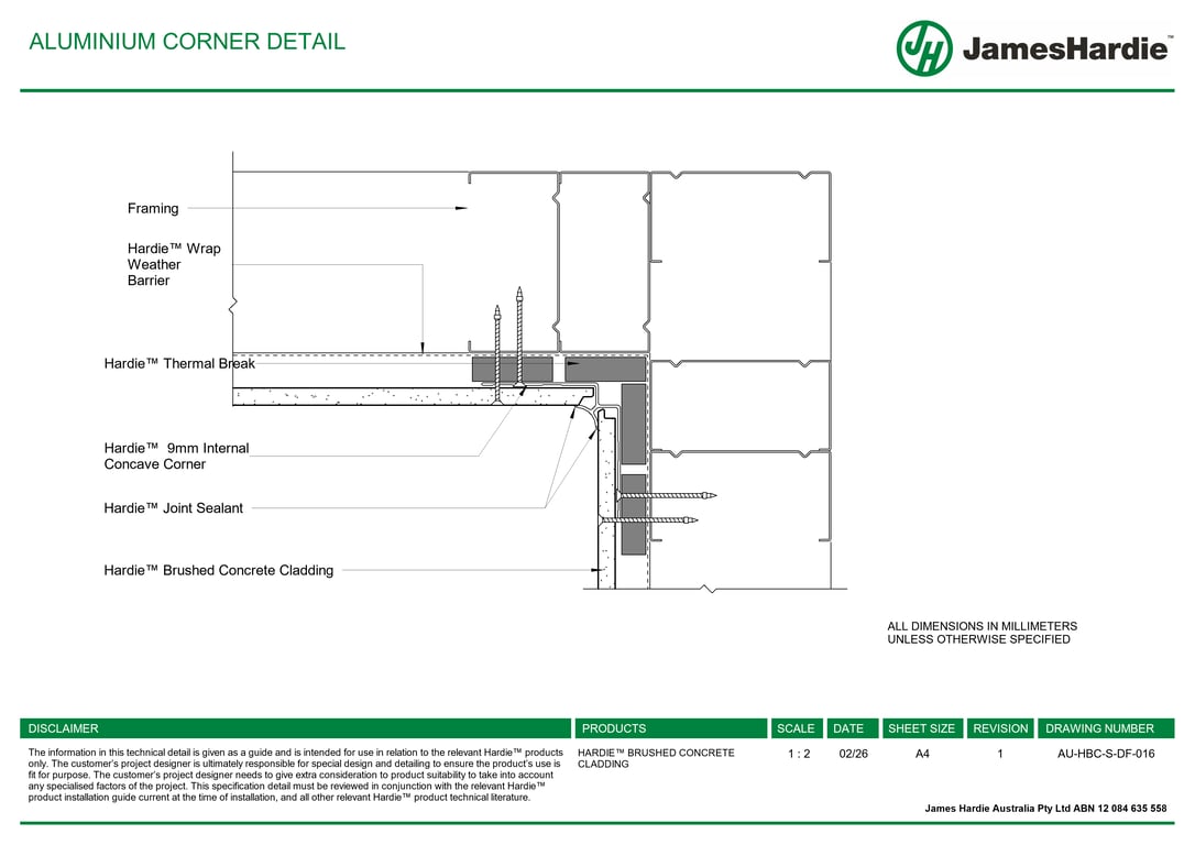 Navigate to AU-HBC-S-DF-016 - ALUMINIUM CORNER DETAIL