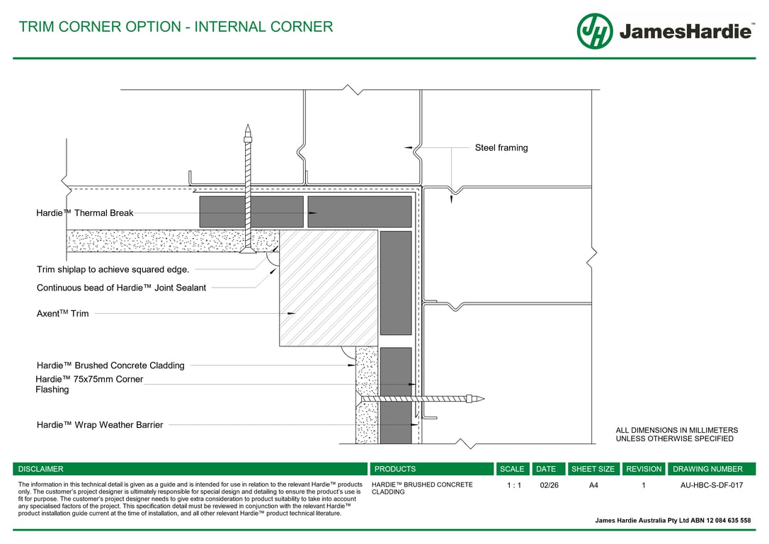 Navigate to AU-HBC-S-DF-017 - TRIM CORNER OPTION - INTERNAL CORNER