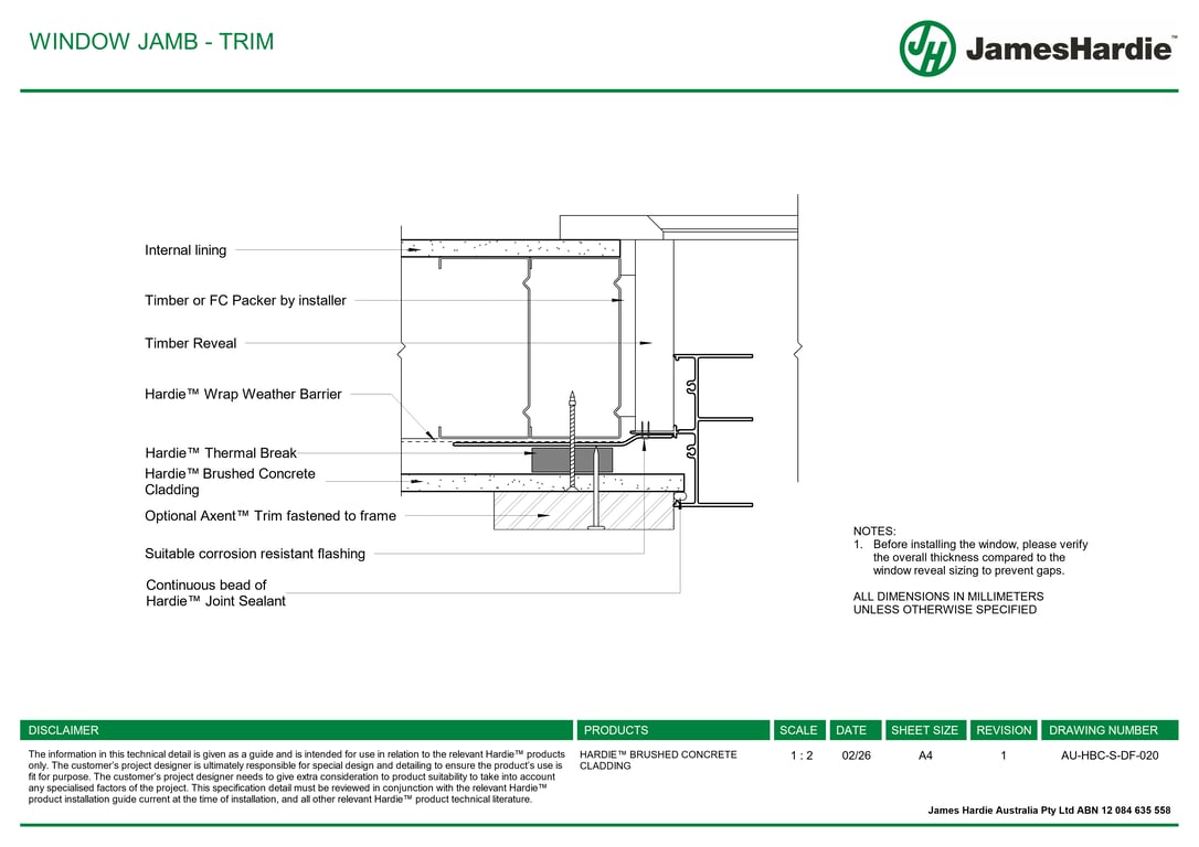  Image of AU-HBC-S-DF-020 - WINDOW JAMB - TRIM