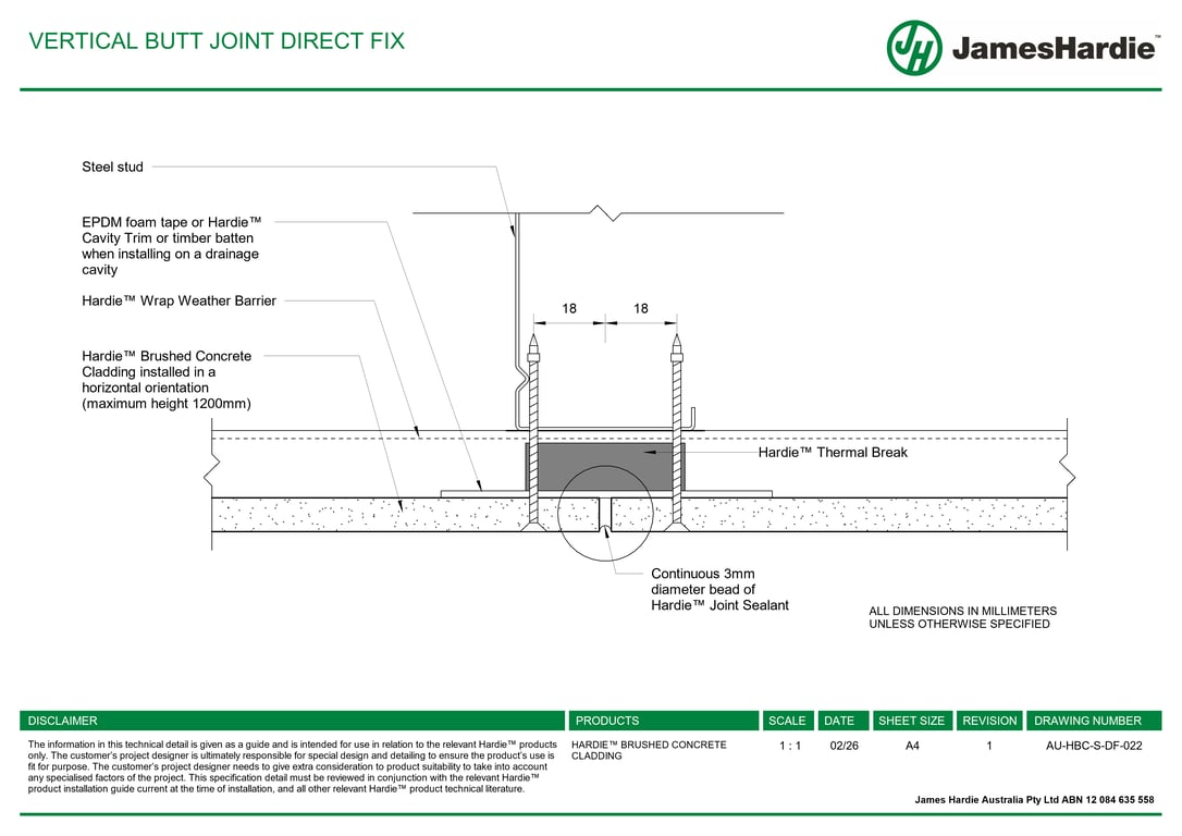 Navigate to AU-HBC-S-DF-022 - VERTICAL BUTT JOINT DIRECT FIX