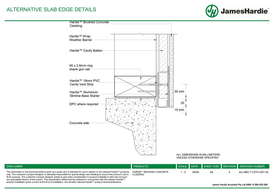 AU-HBC-T-CFFC-001-02 - ALTERNATIVE SLAB EDGE DETAILS
