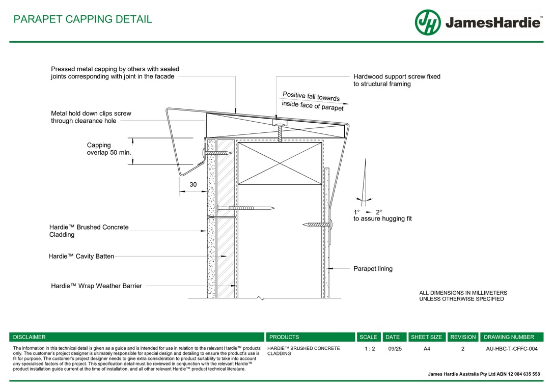 Navigate to AU-HBC-T-CFFC-004 - PARAPET CAPPING DETAIL