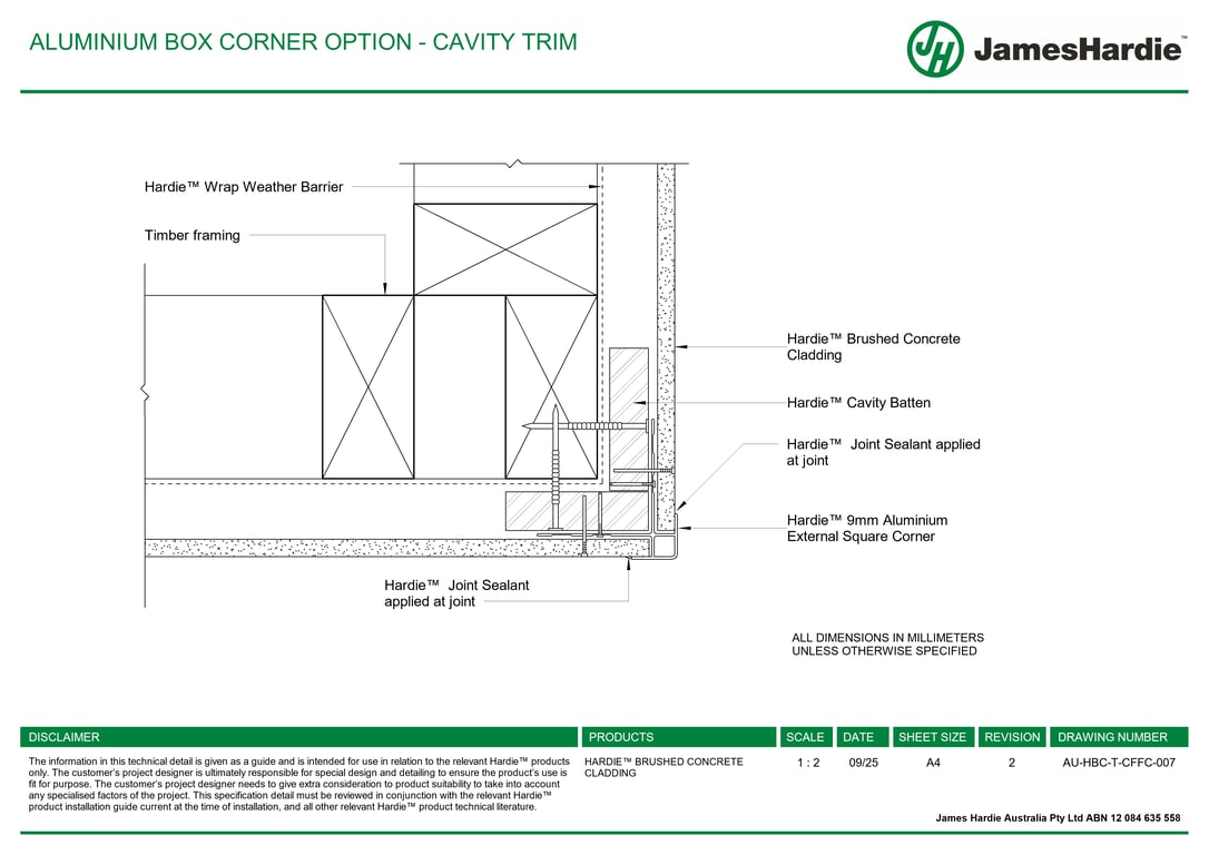 AU-HBC-T-CFFC-007 - ALUMINIUM BOX CORNER OPTION - CAVITY TRIM