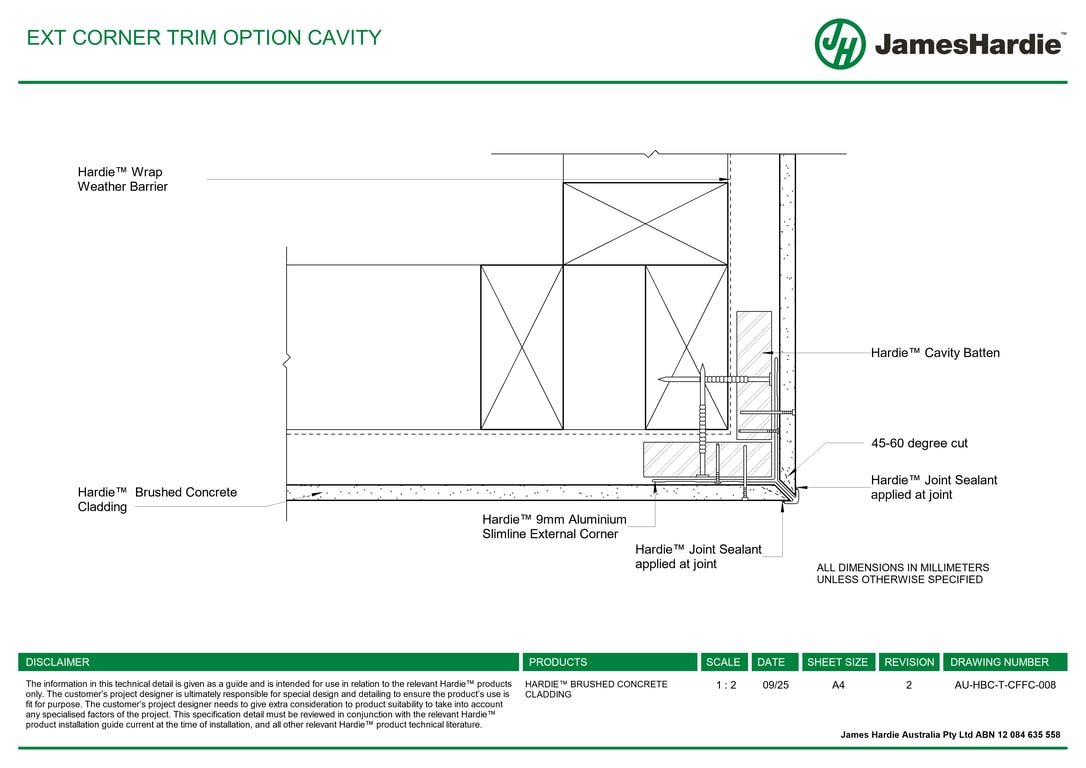 AU-HBC-T-CFFC-008 - EXT CORNER TRIM OPTION CAVITY