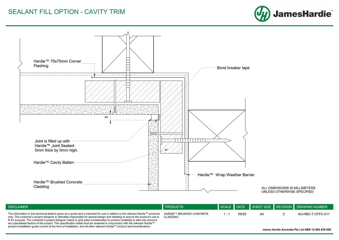 Navigate to AU-HBC-T-CFFC-011 - SEALANT FILL OPTION - CAVITY TRIM
