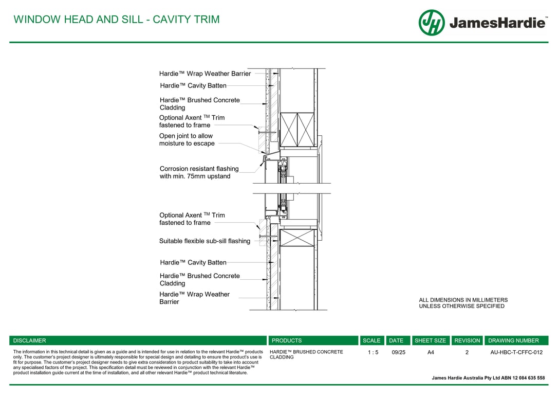 Navigate to AU-HBC-T-CFFC-012 - WINDOW HEAD AND SILL - CAVITY TRIM
