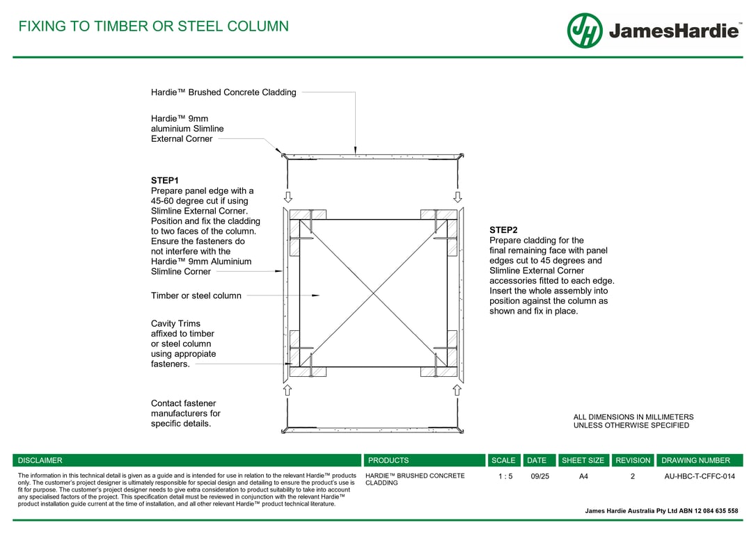 Navigate to AU-HBC-T-CFFC-014 - FIXING TO TIMBER OR STEEL COLUMN