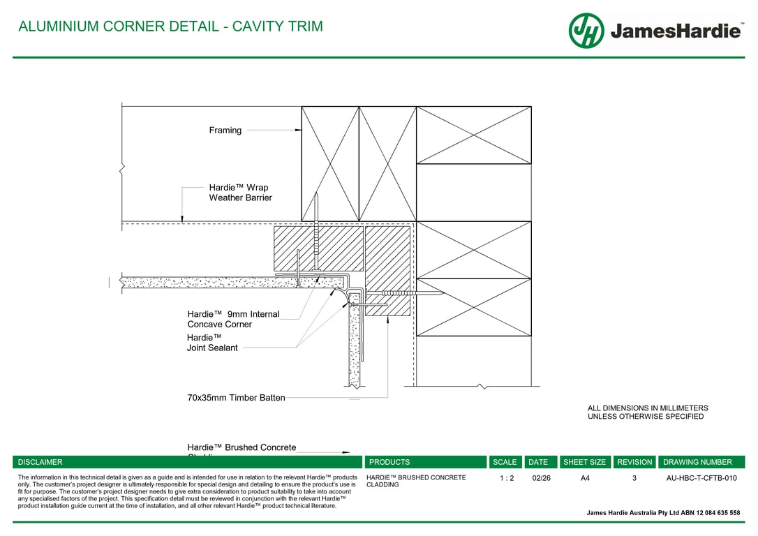 Navigate to AU-HBC-T-CFTB-010 - ALUMINIUM CORNER DETAIL - CAVITY TRIM