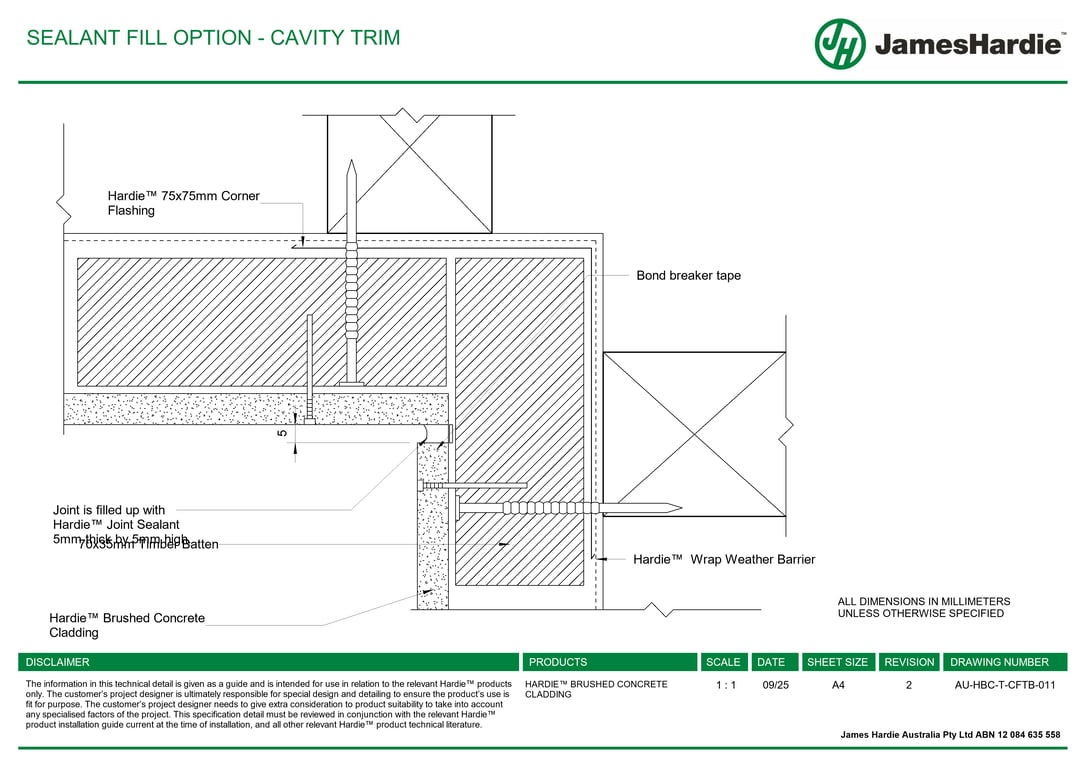 Navigate to AU-HBC-T-CFTB-011 - SEALANT FILL OPTION - CAVITY TRIM