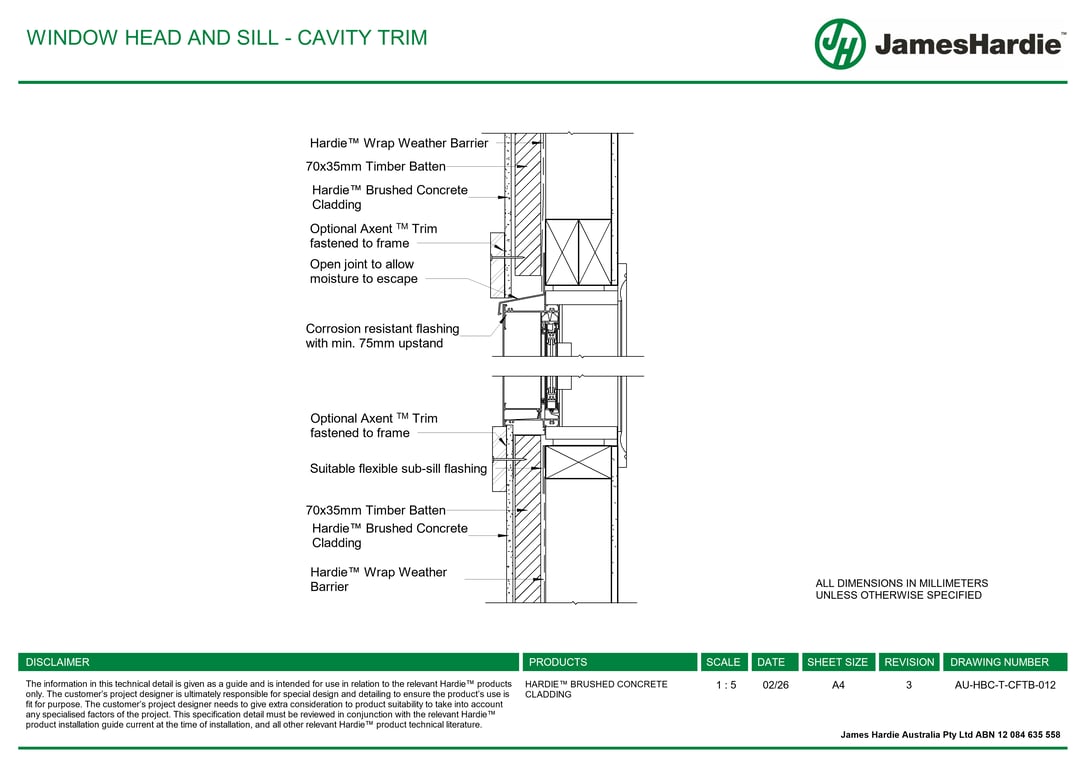Navigate to AU-HBC-T-CFTB-012 - WINDOW HEAD AND SILL - CAVITY TRIM