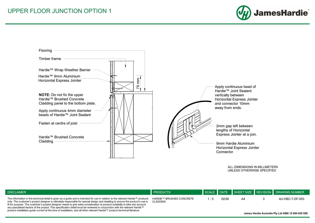 Navigate to AU-HBC-T-DF-003 - UPPER FLOOR JUNCTION OPTION 1