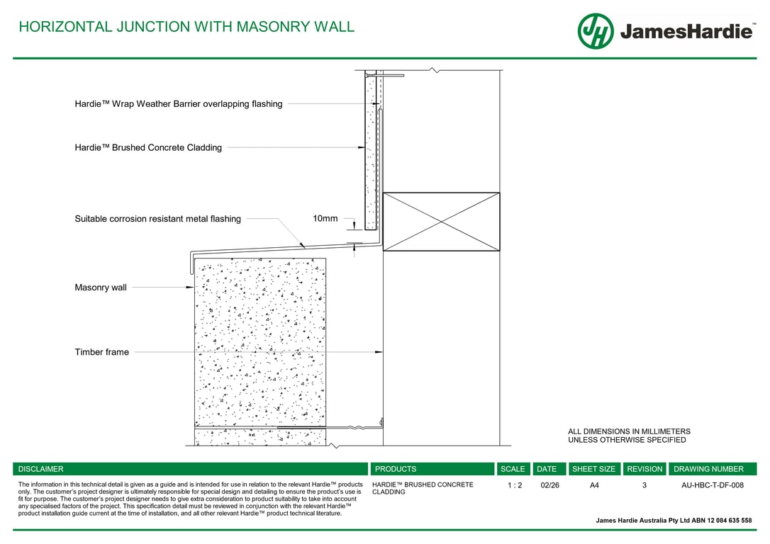 Navigate to AU-HBC-T-DF-008 - HORIZONTAL JUNCTION WITH MASONRY WALL