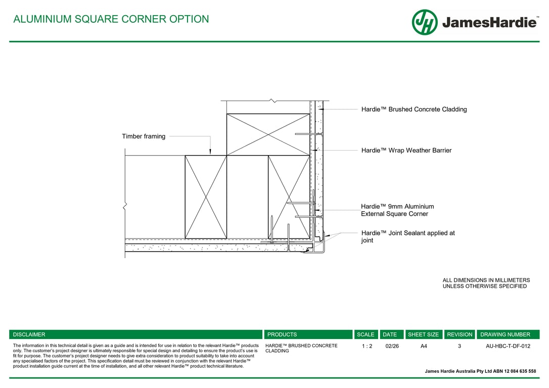Navigate to AU-HBC-T-DF-012 - ALUMINIUM SQUARE CORNER OPTION