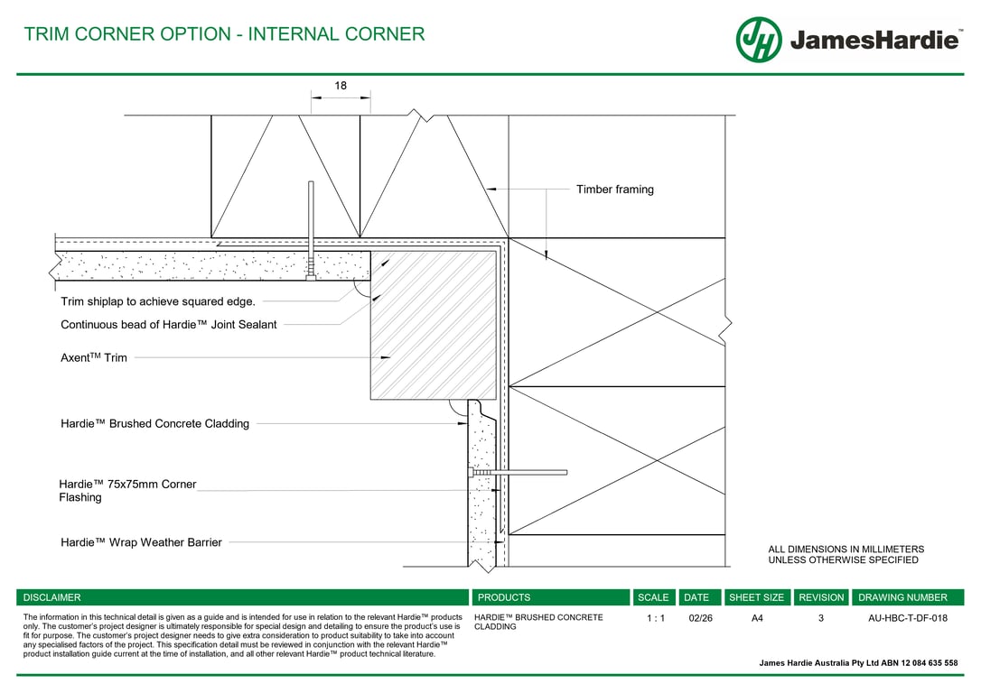 Navigate to AU-HBC-T-DF-018 - TRIM CORNER OPTION - INTERNAL CORNER