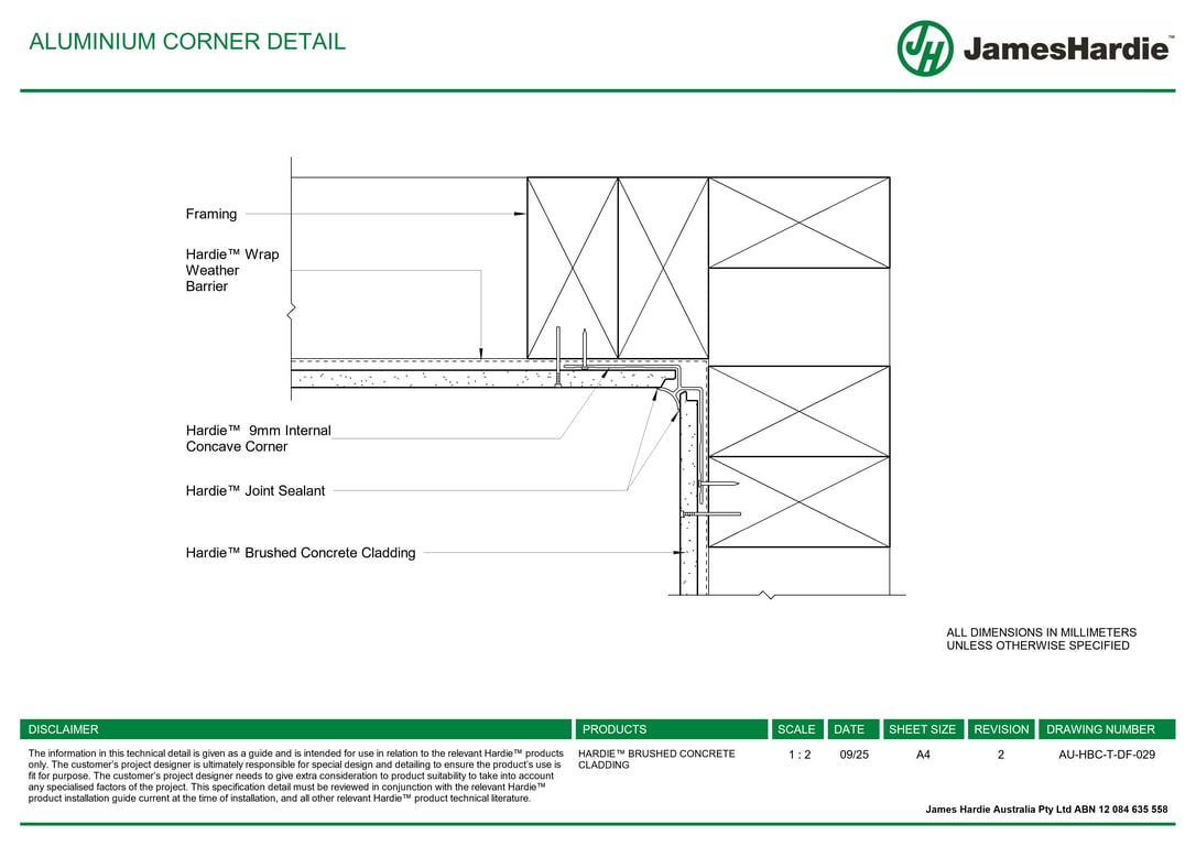 Navigate to AU-HBC-T-DF-029 - ALUMINIUM CORNER DETAIL