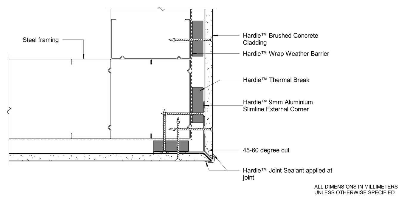 Navigate to HBC Steel DF Slimline External Corner Option