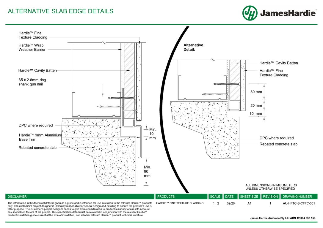 Navigate to AU-HFTC-S-CFFC-001 - ALTERNATIVE SLAB EDGE DETAILS