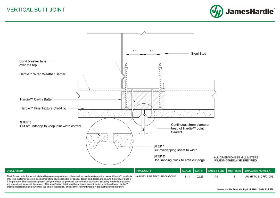 AU-HFTC-S-CFFC-006 - VERTICAL BUTT JOINT
