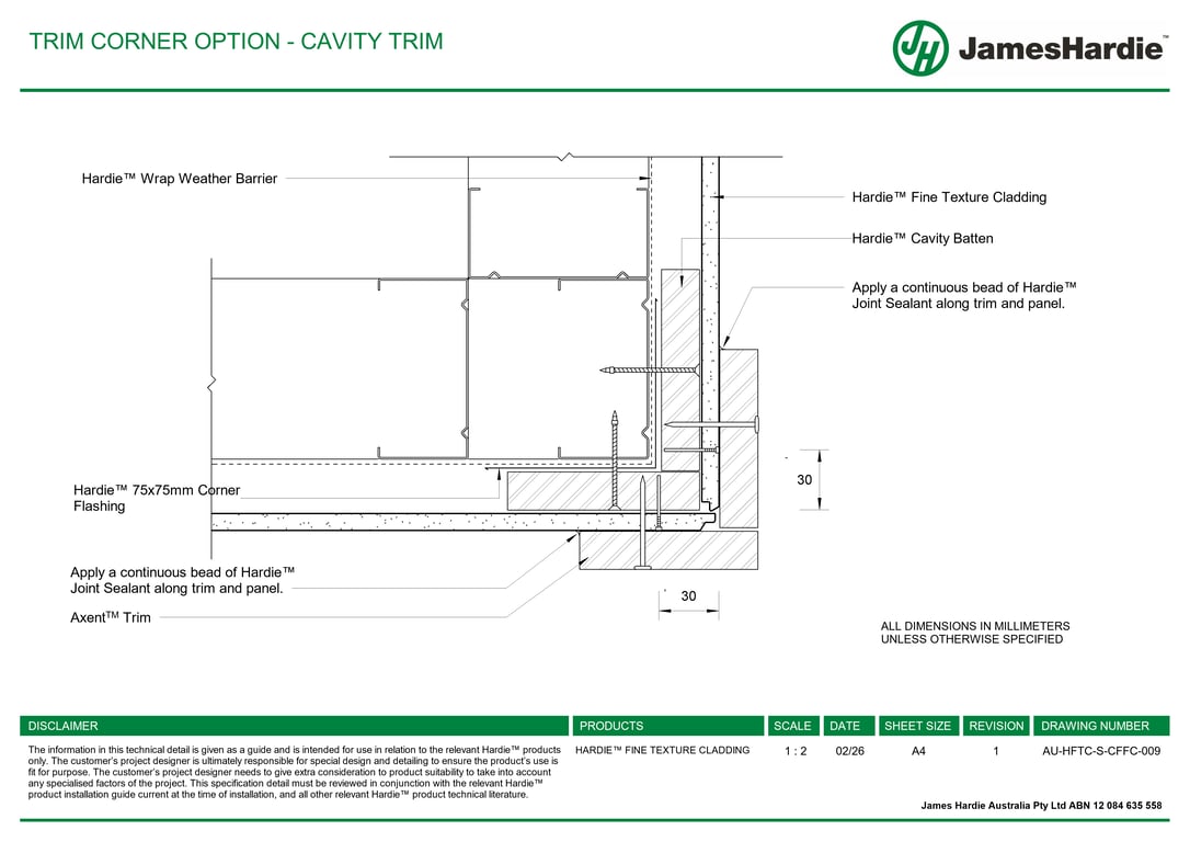 Navigate to AU-HFTC-S-CFFC-009 - TRIM CORNER OPTION - CAVITY TRIM