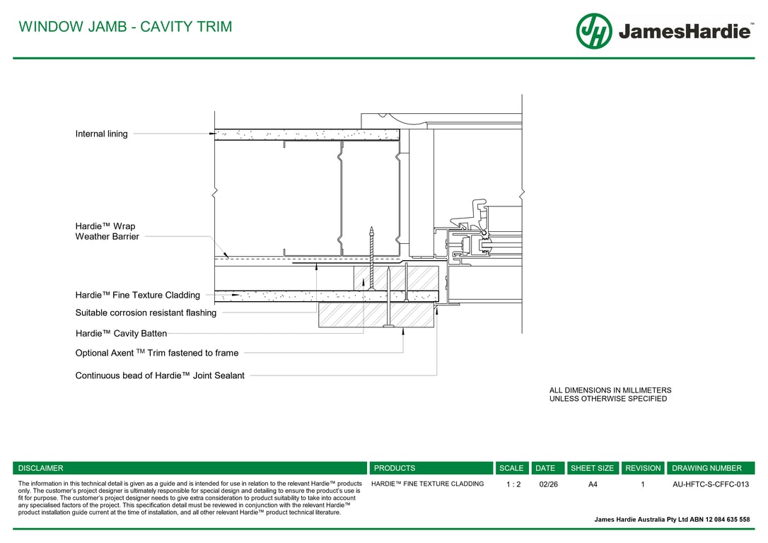 Navigate to AU-HFTC-S-CFFC-013 - WINDOW JAMB - CAVITY TRIM