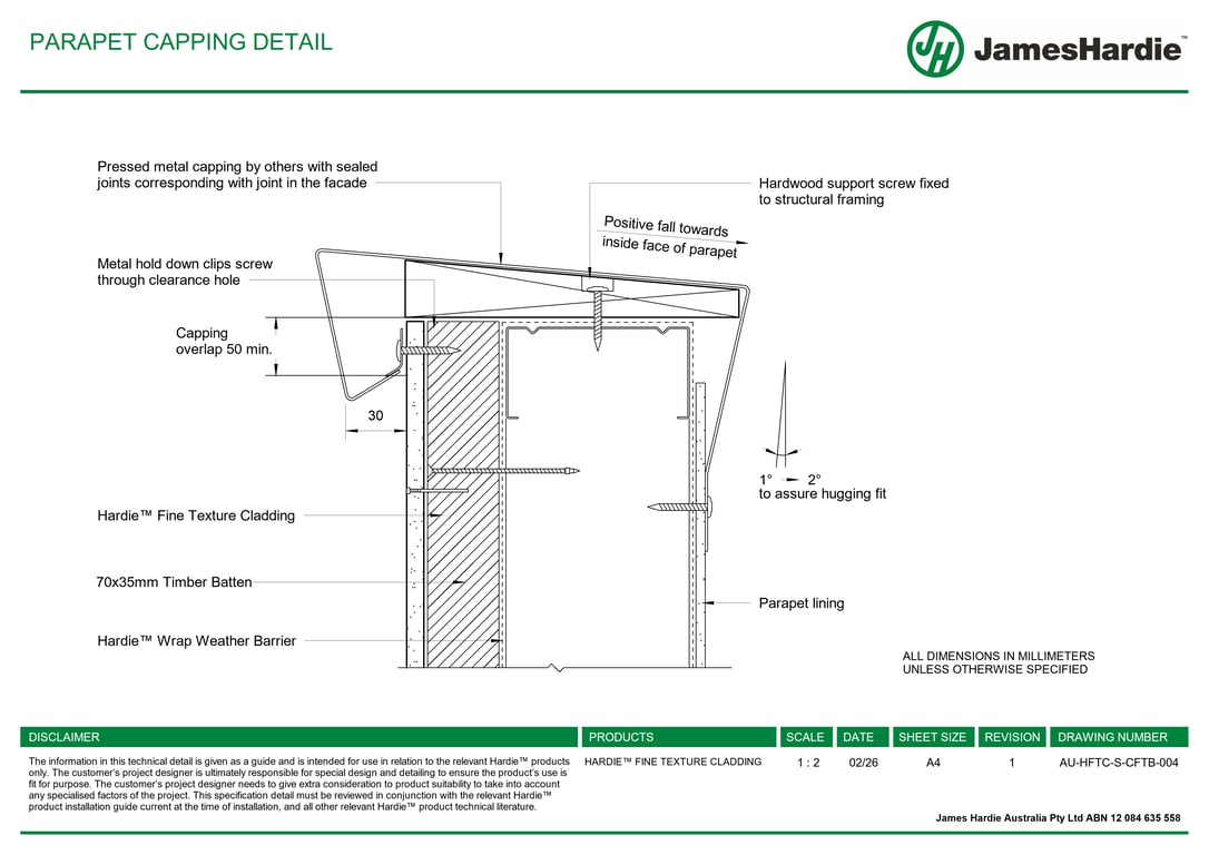 Navigate to AU-HFTC-S-CFTB-004 - PARAPET CAPPING DETAIL