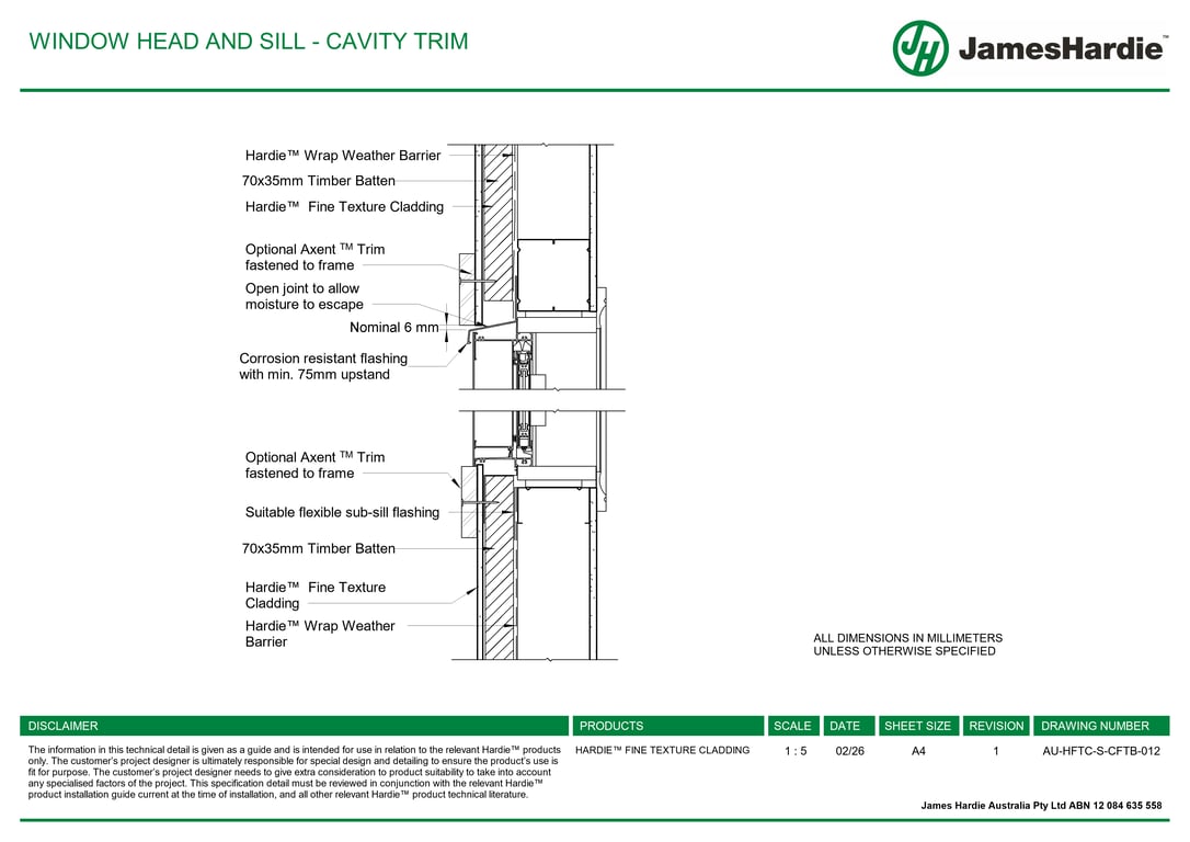 Navigate to AU-HFTC-S-CFTB-012 - WINDOW HEAD AND SILL - CAVITY TRIM