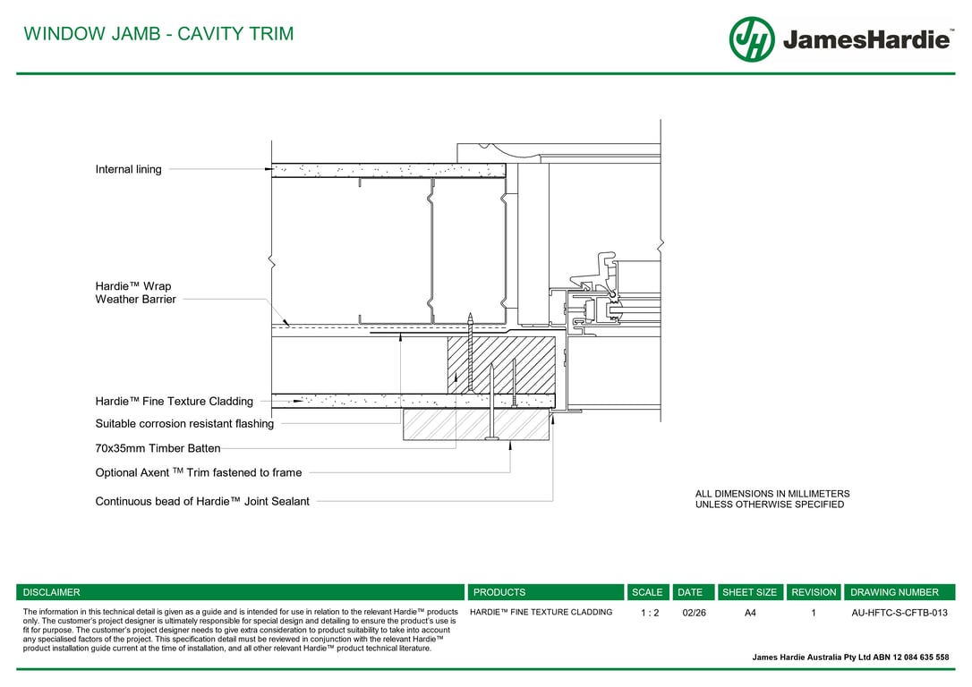 Navigate to AU-HFTC-S-CFTB-013 - WINDOW JAMB - CAVITY TRIM