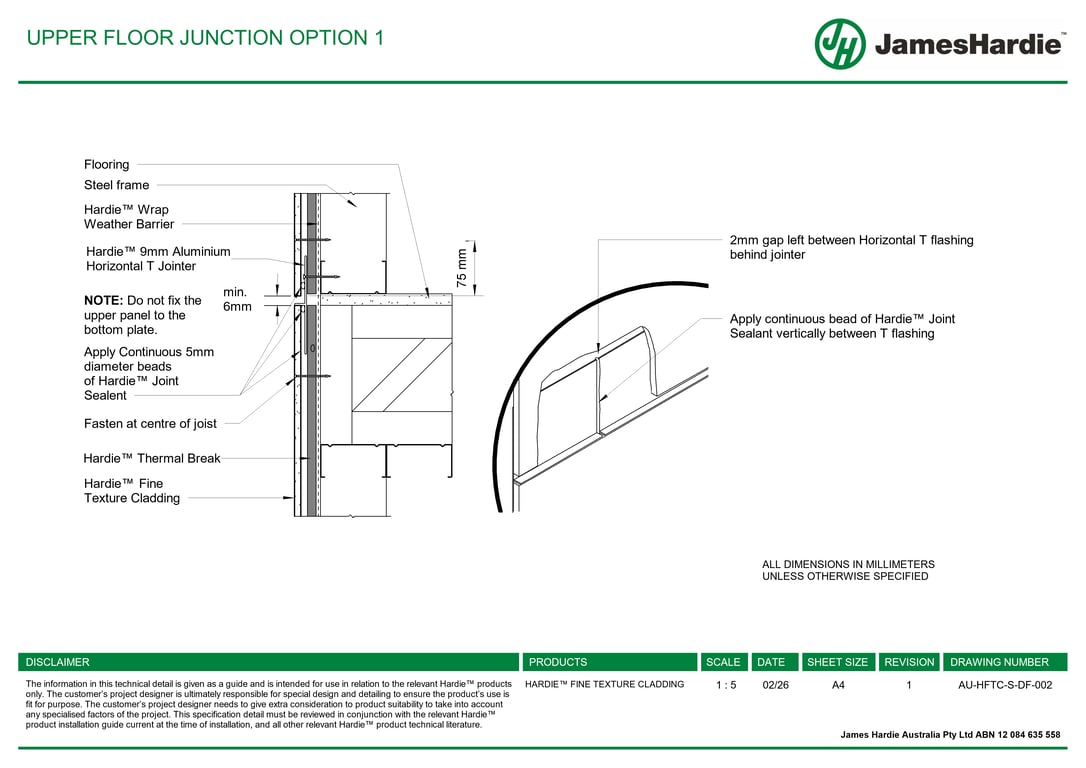 Navigate to AU-HFTC-S-DF-002 - UPPER FLOOR JUNCTION OPTION 1