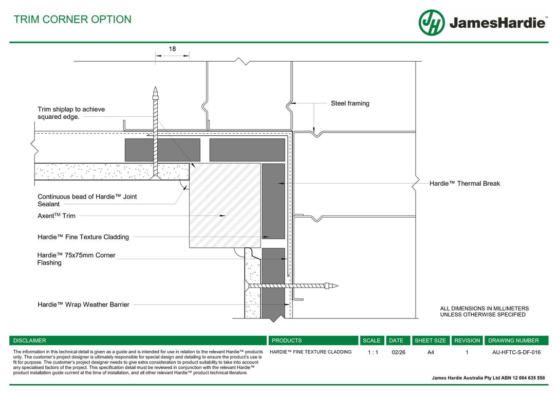 Navigate to AU-HFTC-S-DF-016 - TRIM CORNER OPTION