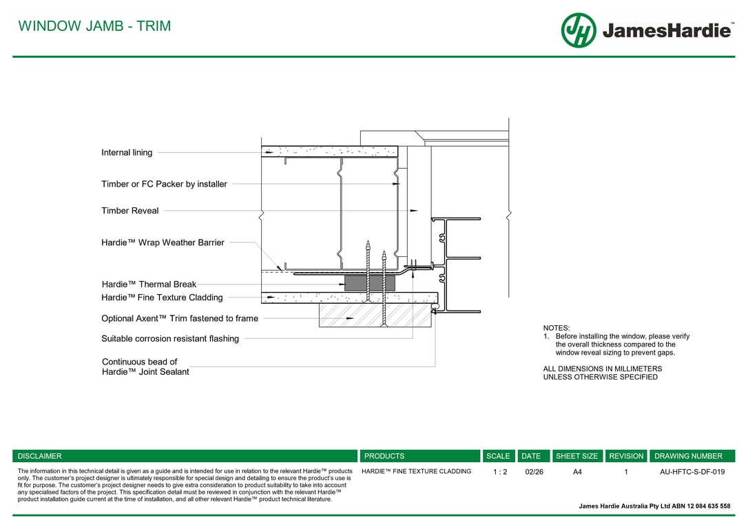 Navigate to AU-HFTC-S-DF-019 - WINDOW JAMB - TRIM