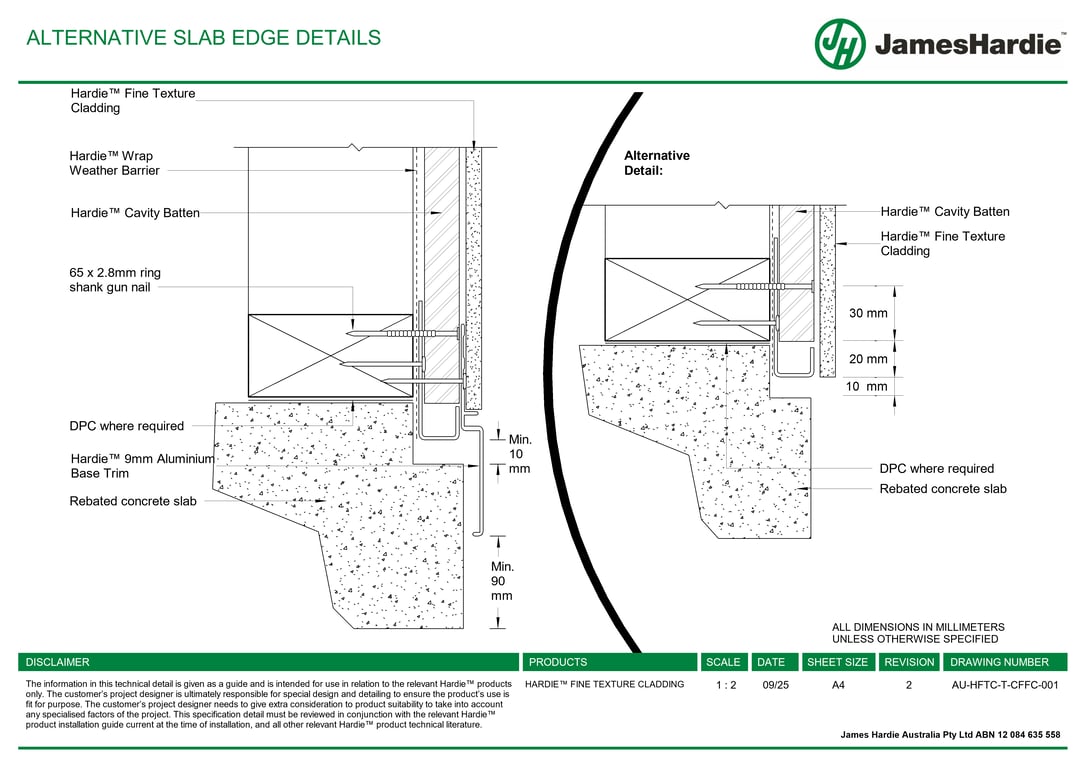 Navigate to AU-HFTC-T-CFFC-001 - ALTERNATIVE SLAB EDGE DETAILS